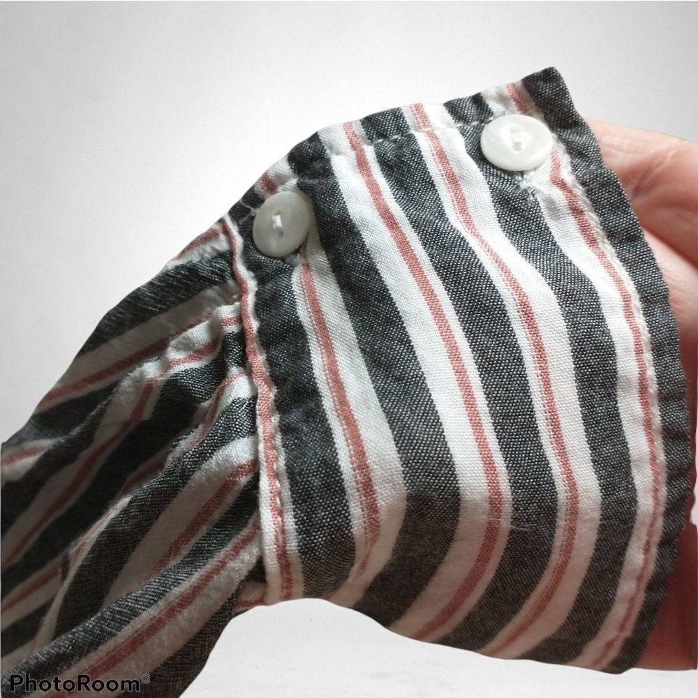 Max Studio Striped Button Down Long Sleeve Shirt - image 5